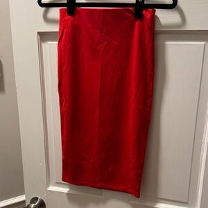 Body Central Vibrant Red Pencil Skirt